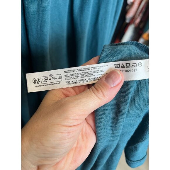 SOLD NEW Free People Madelyn Oversized Dress With Pockets Mediterranean *Flaws* - Picture 9 of 10